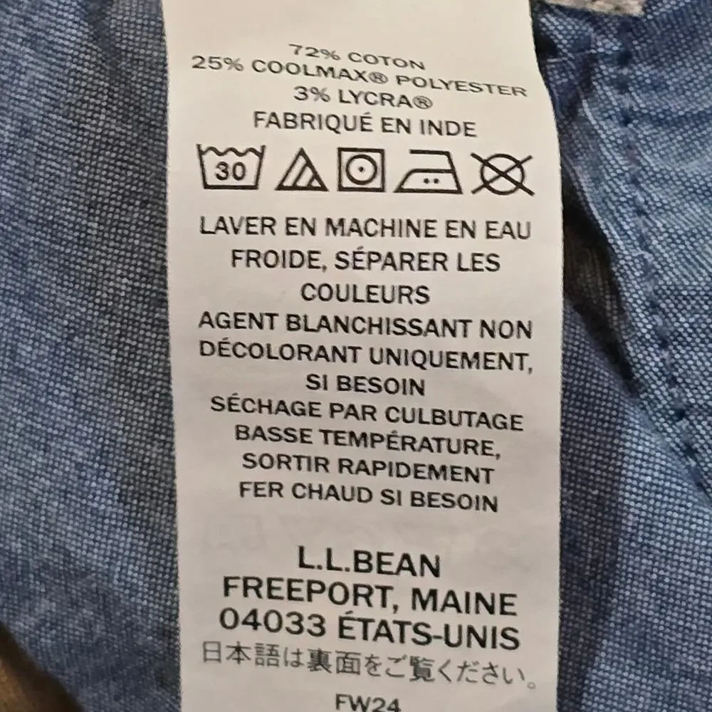 LL Bean Mens Comfort Stretch Dock Pants ┃Khaki Chino┃Gorpcore Utility Coolmax